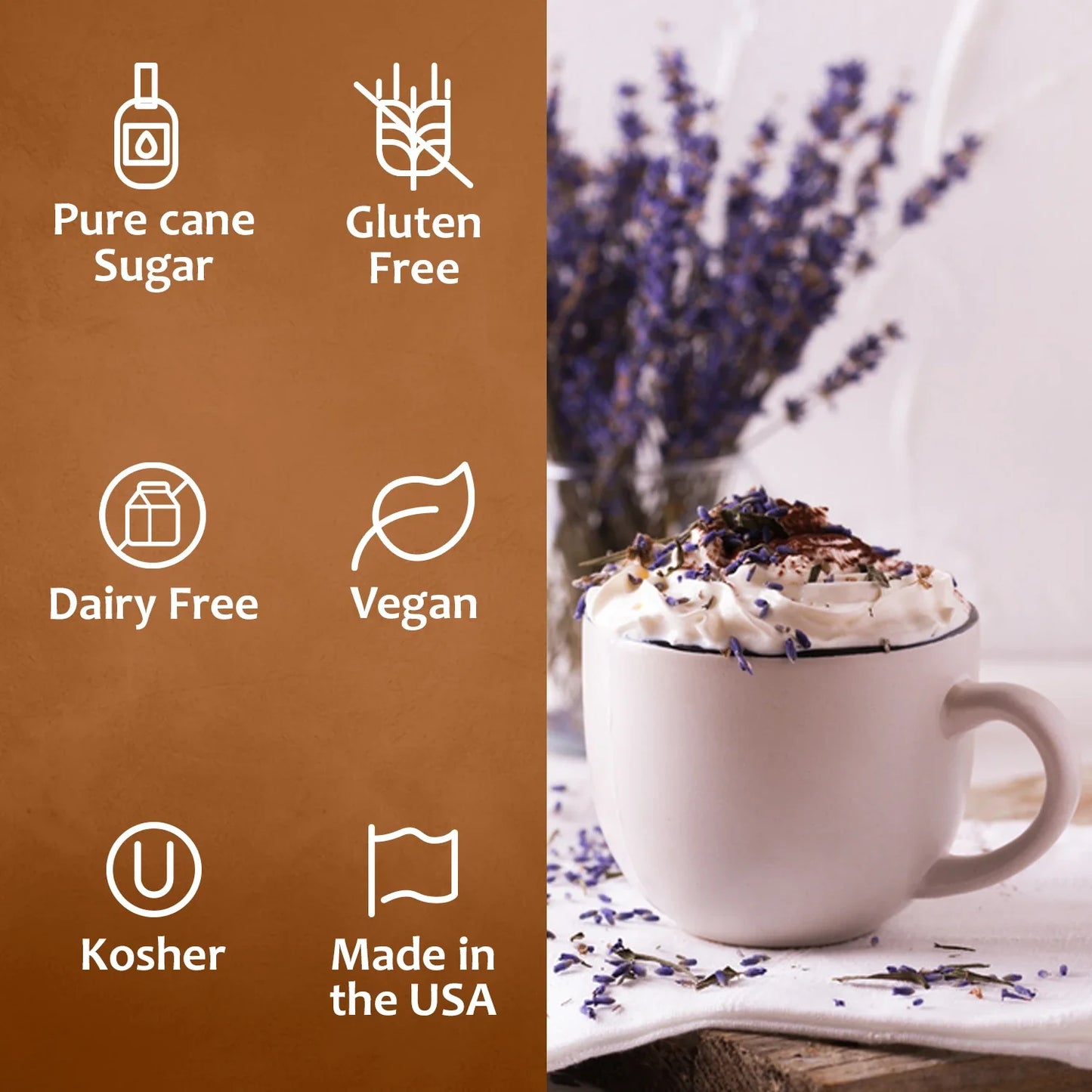 Kosher Vegan Lavender Syrup Made in USA Premium Quality